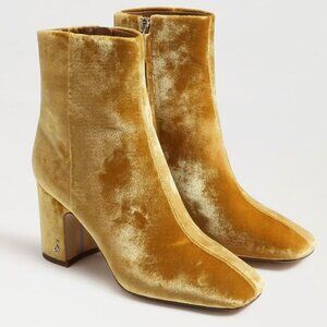 Sam Edelman Fawn I3833F2700 Boots Womens SZ 5 M Saffron Velvet Ankle Bootie Rust